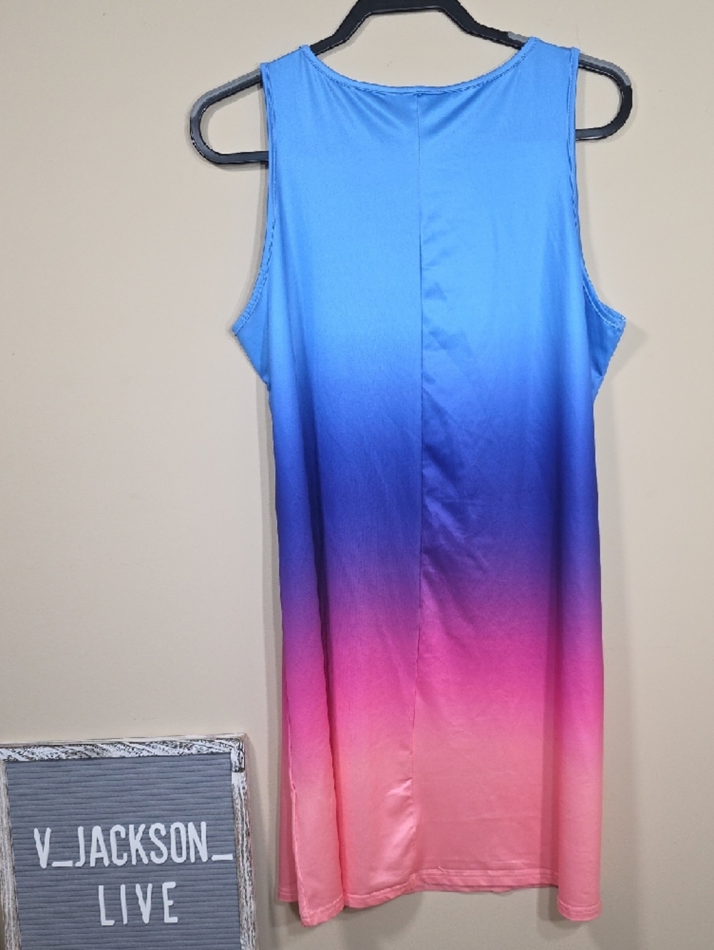Blue to Pink Ombre Sleeveless Dress - Picture 5 of 5